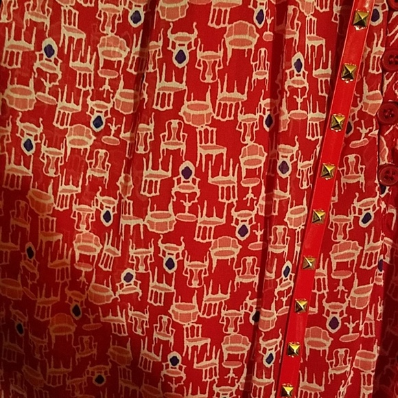 Love Fire Sleeveless 2 pc Red Chair Print & Belt - Picture 2 of 5